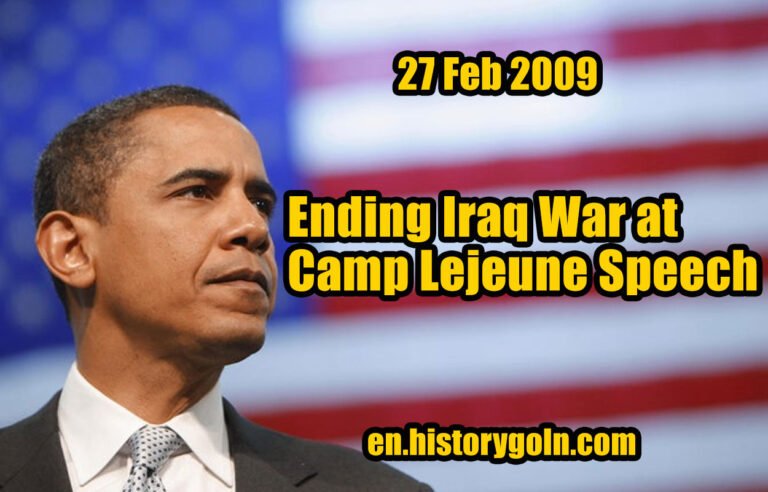 Ending Iraq War at Camp Lejeune Speech | Barack Obama | 27 Feb 2009