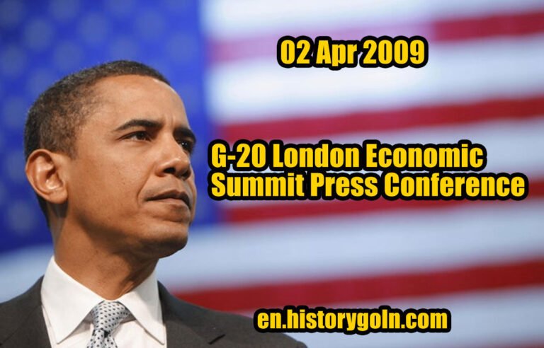 G-20 London Economic Summit Press Conference