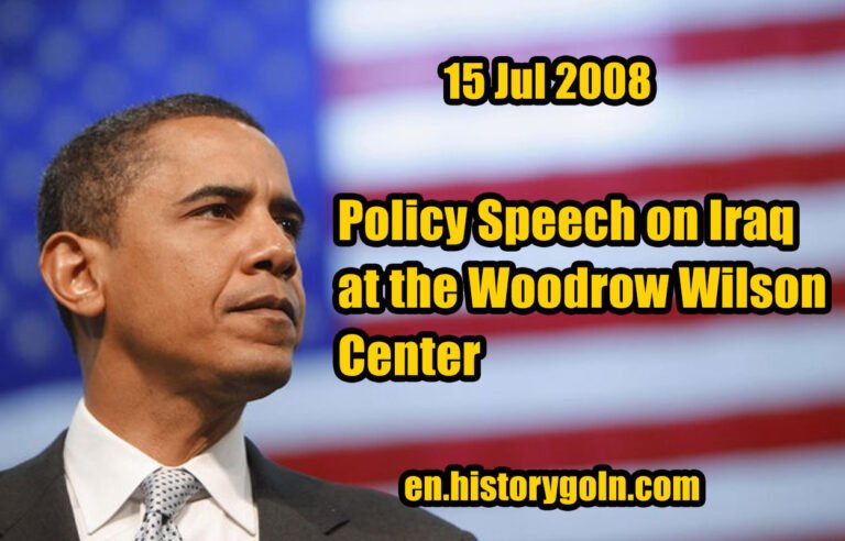 Policy Speech on Iraq at the Woodrow Wilson Center