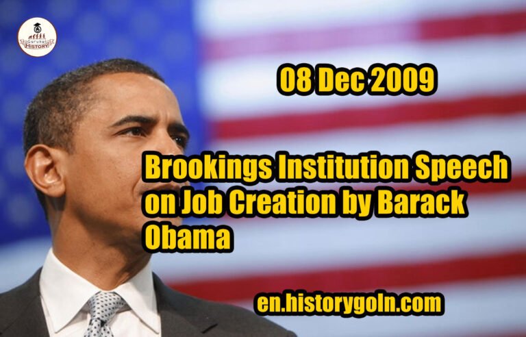 Brookings Institution Speech on Job Creation by Barack Obama | 08 Dec 2009